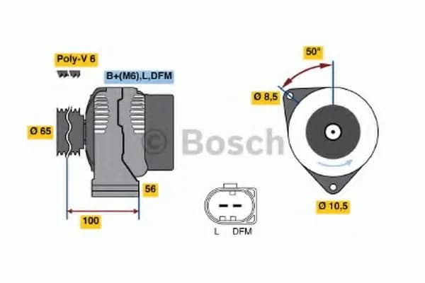 BOSCH 0124325006 12V 90A alternator for HONDA ACCORD VI, HONDA ACCORD VI Hatchback - ALT-BOS-0005_main.webp
