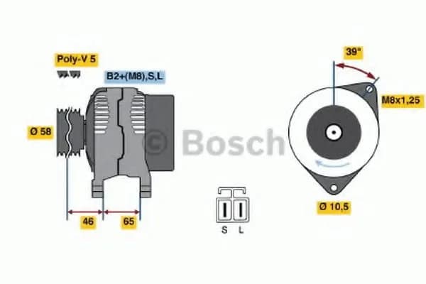 BOSCH 0124325008 12V 90A alternator for MITSUBISHI CARISMA Saloon, MITSUBISHI SPACE STAR - ALT-BOS-0007_main.webp